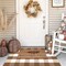Fall Door Mat Front Door Rug Farmhouse Brown and White Buffalo Check Rug Layered Welcome Door Mat for Front Porch Decor, Front Door, Farmhouse Decor (27.5"x43" in coffee and white)